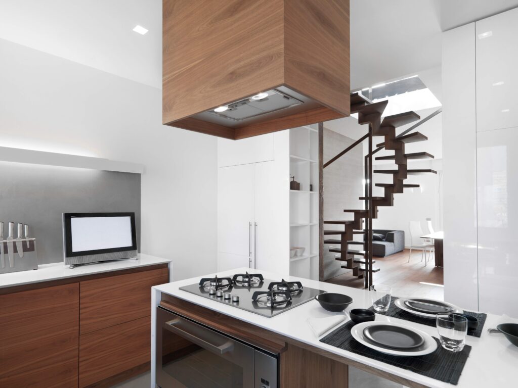 interior on modern remodeled kitchen